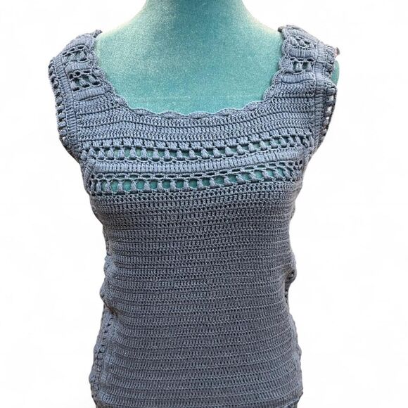 Massimo Dutti Silk Cotton Crocheted Knit Tank Top Size S - Picture 1 of 6